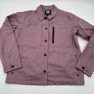 Alaskan Hardgear Duluth Trading Co Women L Mauve Snap Front Shacket Shirt Jacket